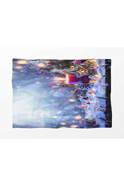 Erays Home Christmas & Christmas Patterned Fleece Blanket Tv Blanket Merry Christmas