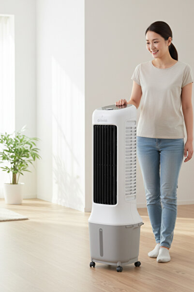 OLIMPIA SPLENDID Peler Tower 10 Hava Soğutucu Evaporatif Serinletici, 10 L Depo, 24 Hız, Uzaktan Kumandalı