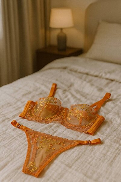 LİBELLA İÇ GİYİM Women's Embroidered B Cup Underwire Un Supported 2-Piece Bra Set