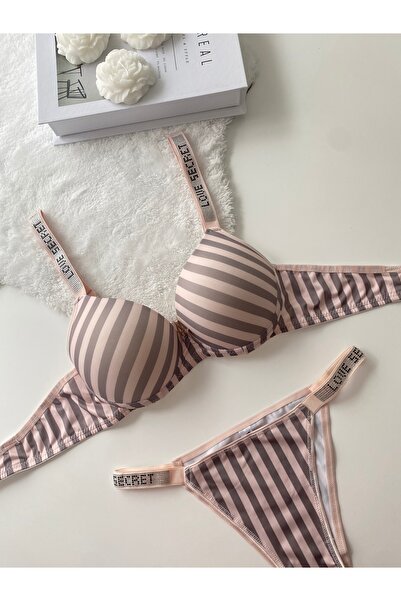 MAVEA Σετ σουτιέν με ριγέ Micro Fabric Stone