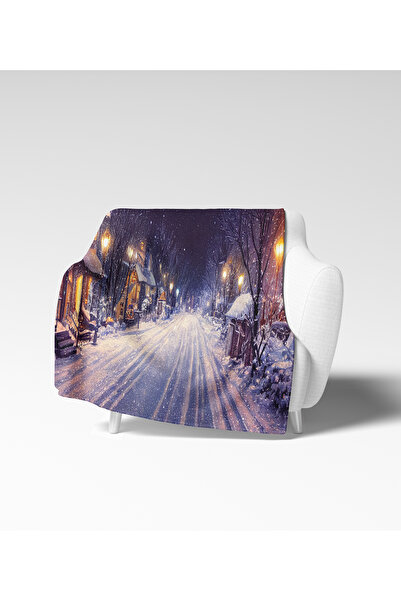 Erays Home Christmas & Christmas Snow Pattern Fleece Blanket Tv Blanket Merry Christmas