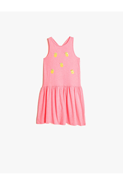 Koton Νέον ροζ φόρεμα για κορίτσι