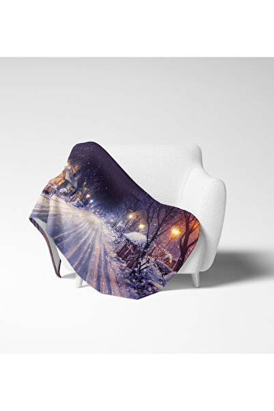 Erays Home Christmas & Christmas Snow Pattern Fleece Blanket Tv Blanket Merry Christmas