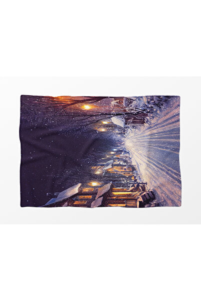 Erays Home Christmas & Christmas Snow Pattern Fleece Blanket Tv Blanket Merry Christmas