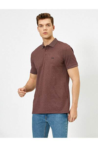 Koton Ανδρικό μπλουζάκι Claret Red Polo με λαιμόκοψη