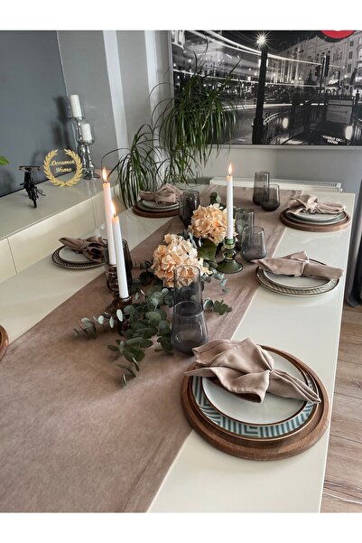 Decamor home Velvet Textured Hassle-Free Milk Coffee Long Runner (Not Including the Nappe)