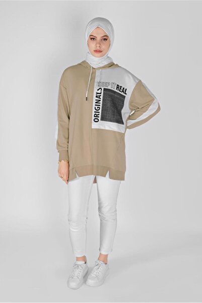 TRENDTESETTÜR Women's Brown (Biscuit) Printed Ka Hooded Unique 17012