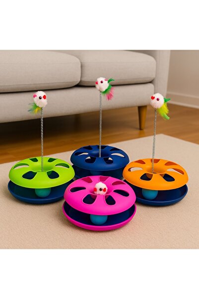 MadPet Evcil Hayvan Yaylı Fareli Toplu Tek Katlı Çember Oyuncak