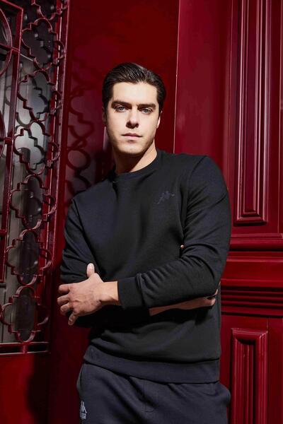 Kappa Tonnio Erkek Siyah Regular Fit Sweatshirt