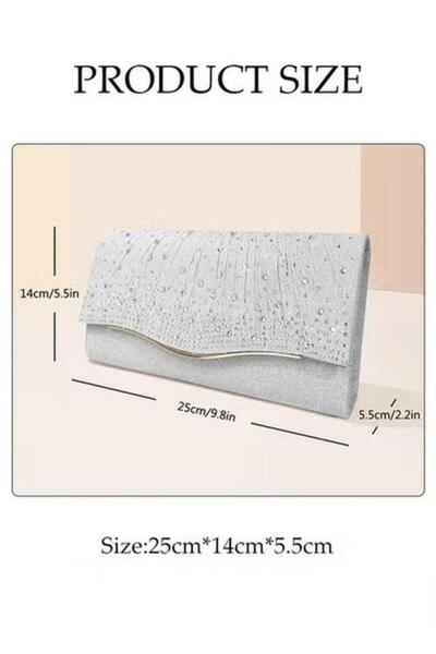 Generic Shiny Glitter Evening Clutch Crossbody Bag Envelope Handbag Chain Purse