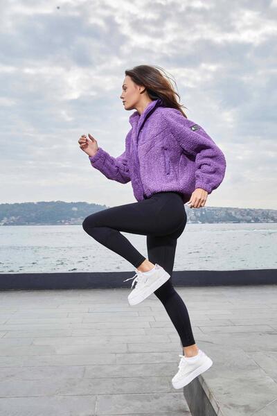 Kappa Authentic Crete Kadın Mor Comfort Fit Sherpa