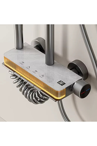 Sanlux Marble effect shower set, LED strip and temperature display, MTZ5