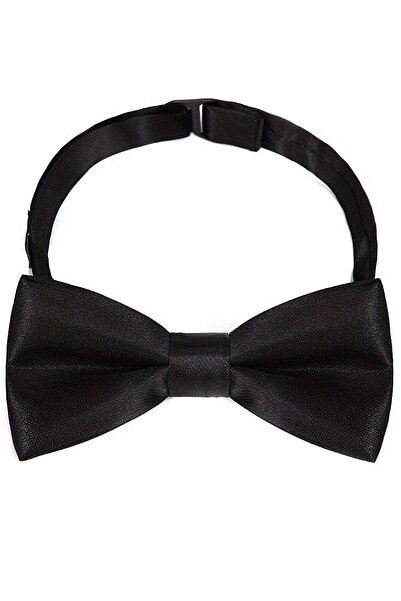 Shoes Center ربطة عنق ساتان سوداء قابلة للتعديل للأطفال والرضع