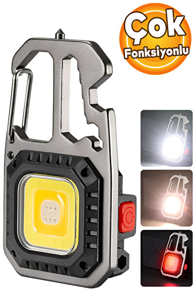 Badem10 Mini Ledli El Feneri Anahtarlık Taşınabilir Kamp Lambası Alet Tornavi...