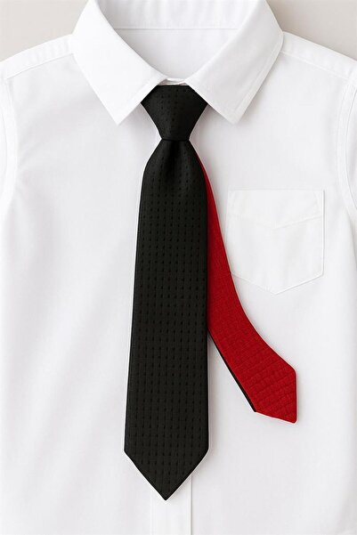 Shoes Center Red Double-Sided Thin Children's Tie