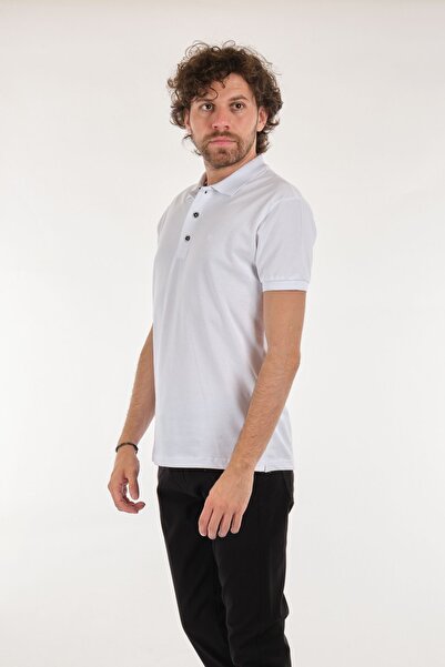 Nehir Мінімалістична чоловіча футболка з коротким рукавом і поло-комірцем