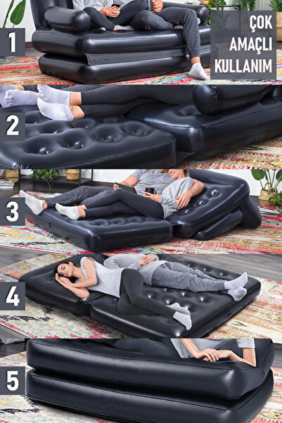 Blooma Çift Kişilik Açılır Şişme Koltuk ve Şişme Yatak 188x152x64 cm