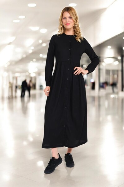 Barbora Günlük Tam Boy Tesettür Keten Elbise