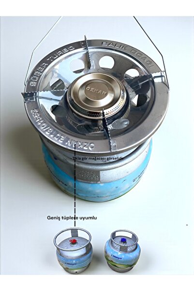 ÖZKAN Küçük tüp başlığı aygaz milangaz İpragaz her marka geniş çember tüplere uyumlu büyük boy balık ocak