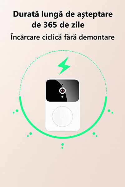 OEM Visual Smart Doorbell X9, ABS, Wireless, HD Video Intercom, 80x35x22 mm, White