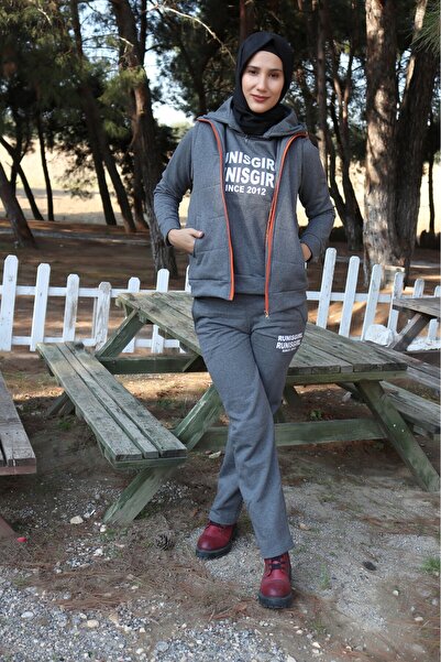 Genel Markalar Günlük Kışlık Şık ve Rahat Üçlü Kadın Tesettür Eşofman Takımı