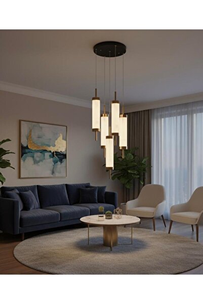 Vonalight Desıng Project 6'Lı Bronz ,Salon,Masaüstü,Yemek,Banyo,Boru Sarkıt,lamba,led Aydınlatma,dekoratif 3000K Işık