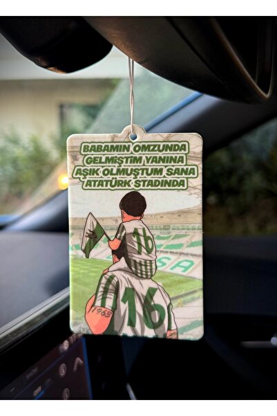 Duftpalm BURSA - YEŞİL BEYAZ - BABAMIN OMZUNDA TASARIMLI ARAÇ KOKUSU VE OTO A...