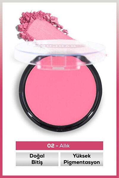 MUJGAN Tekli Yüksek Pigmentasyonlu Mat Toz Allık No:2