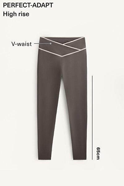 Oysho Perfect-adapt crossover V-cut waist 65cm ankle-length leggings