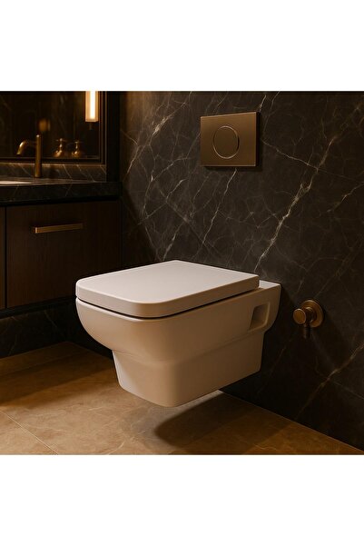 Turavit Plaza Beyaz Kanallı Asma Klozet PLZ1710, Nkp Yavaş Kapak