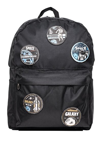 PERLOTUS Replaceable Space Astronomy Themed Unisex Patch Casual Sports Backpack