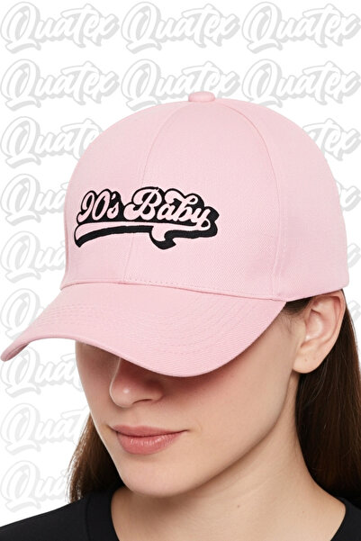 QUATEX 90's Baby Embroidered Hat – Pink 100% Cotton Gabardine Unisex Model