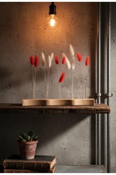 MBE Ahşap Ince Tüplü Ahşap Vazo - Saksı