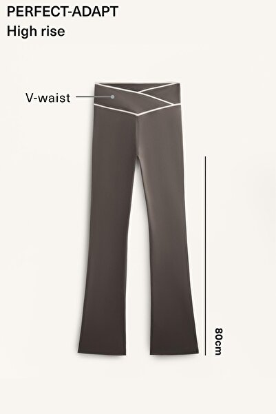 Oysho Perfect-adapt crossover V-cut waist flare trousers