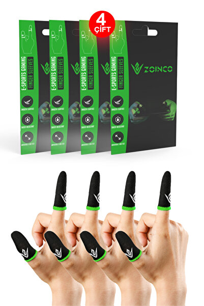 ZOİNCO E-spor Kaymaz Mobil Oyun Parmak Eldiveni (2 Çift - 4 Adet) Pubg/free Fire