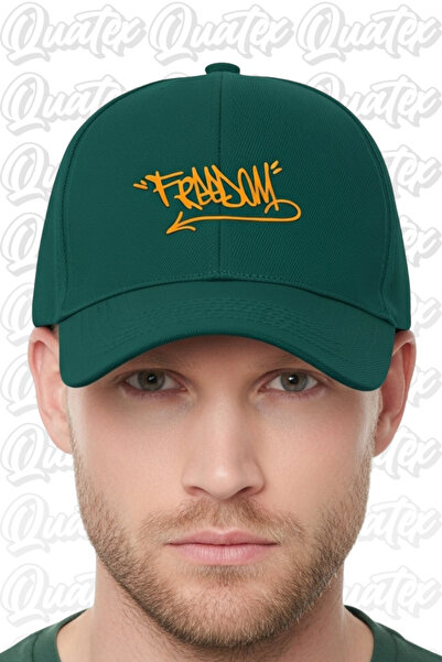 QUATEX Freedom Embroidered Hat – Green 100% Cotton Gabardine Unisex Model