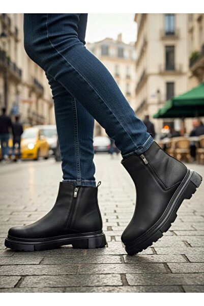 BOA Ανδρικά μισά μποτάκια με διπλό φερμουάρ BA0777