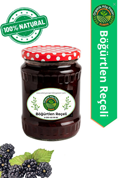 alanya organik köy pazarı %100 Doğal Böğürtlen Reçeli 700 g ◆ Yoğun Meyve Tan...