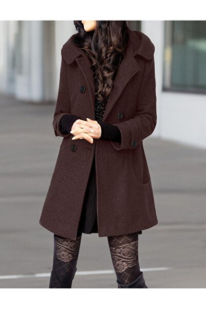 Toridas Yaka Detaylı Büyük Düğmeli Kaşe Kaban