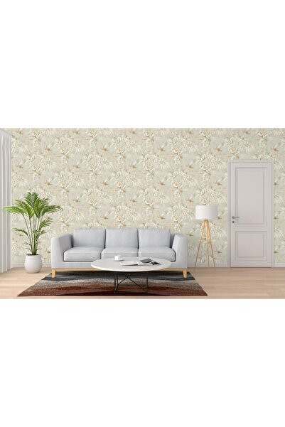 Adawall Papağan ve Tropikal Bitkili Trend Duvar Kağıdı 9905-2: Krem | Ce, Iso...