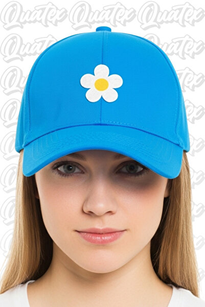 QUATEX Καπέλο Μαργαρίτα Κεντημένο – Μπλε 100% Βαμβάκι Gabardine Unisex Μοντέλο