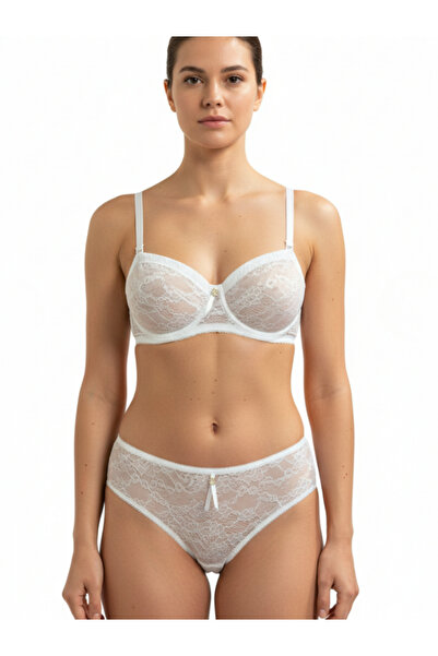 Le Jardin Women's Lace Transparent Bra Set