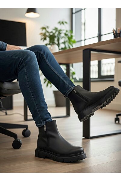 BOA Ανδρικά μισά μποτάκια με διπλό φερμουάρ BA0777