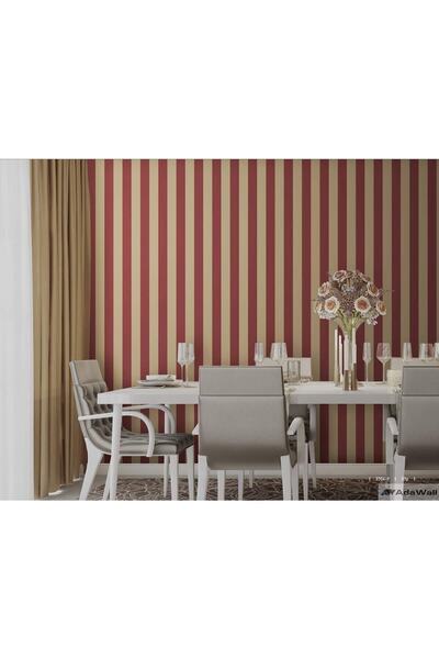 Adawall Alfa Duvar Kağıdı Çizgi Desenli Non-woven Kağıt Taban Vinil Kaplı(370...