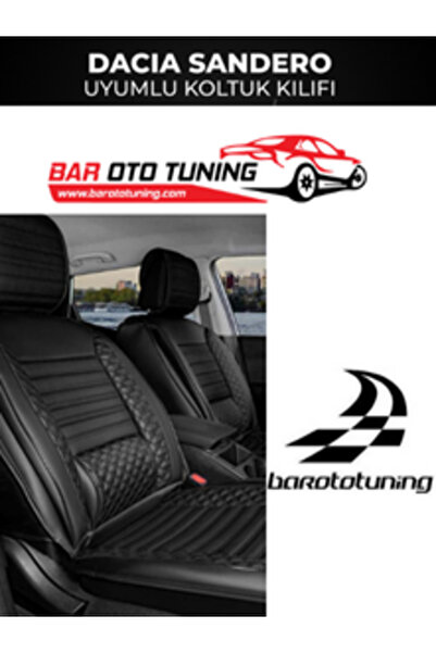 barototuning مجموعة غطاء مقعد السيارة الأسود المتوافق مع Dacia Sandero Plus L...