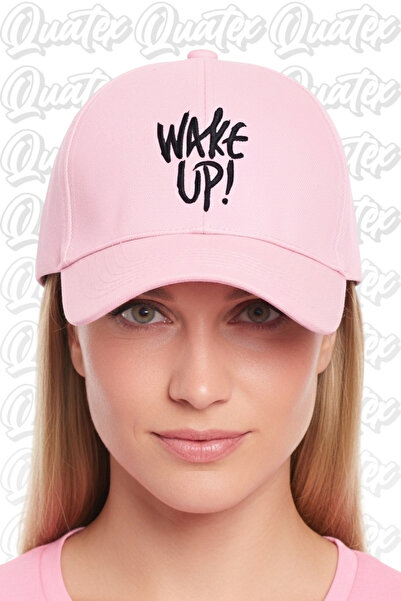 QUATEX Wake Up Κεντητό Καπέλο – Ροζ 100% βαμβακερό Gabardine Unisex Μοντέλο