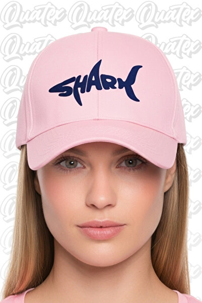 QUATEX Καπέλο με κέντημα Shark – Ροζ 100% βαμβακερό μοντέλο Unisex Gabardine