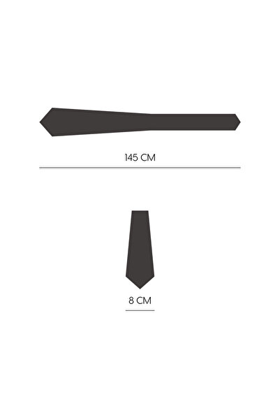 1001 Kravat Light Gray Colored 8 cm Wide Tie with Handkerchief