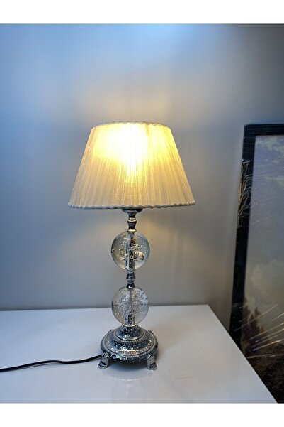 asellus Şehzade Crystal Glass Bulk Lampshade Knitted Hat, Chrome (silver color) table lamp, lampshade, lampshade home h