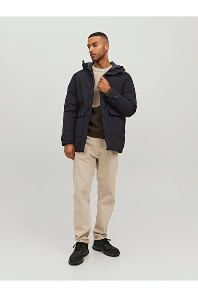 Jack & Jones Jack&Jones Oversize Kapüşonlu Erkek Kaban - Minimalist Tasarım